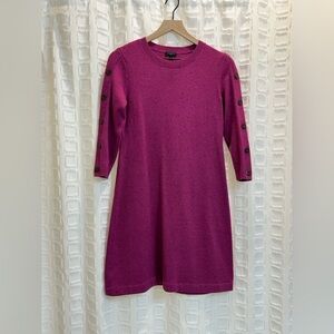 Talbots Purple Button-Sleeve Dress